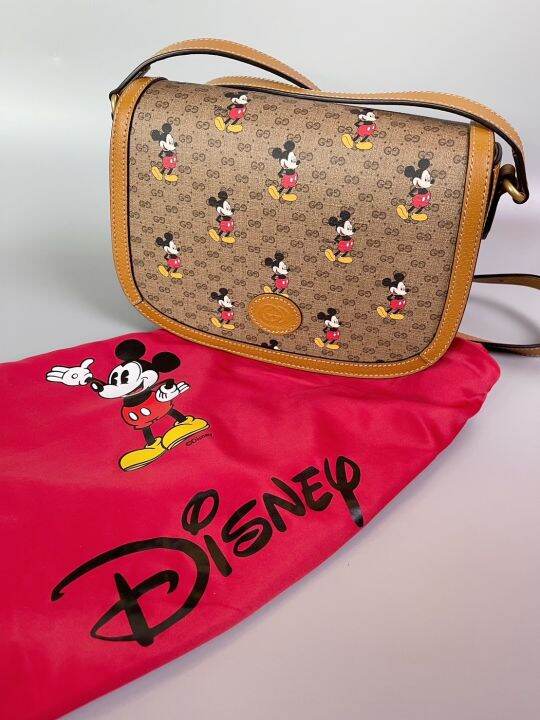 New Mickey X Gucci GG Small Shoulder Bag สะพายข้างมิกกี้ หนังแคนวาส
