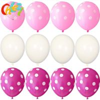 【DT】hot！ 12Pc Pink Balloons Dot Helium Globos Wedding Birthday Baby Shower Supplies