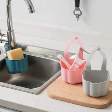 1pc Kitchen Sink Caddy Sponge Holder,Hanging Kitchen Adjustable Strap  Faucet Caddy