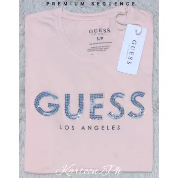 GUESS Los Angeles T-Shirt Women's Large Navy Blue Red Short Sleeve Soft  Shirt*
