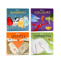 English original genuine picture book Wild Series 4 volumes numbers / colors / shapes / opposites childrens early education cognition paperboard Book ChildS play publishing parent-child interaction