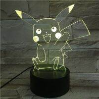 【✔In stock】 yisiguyi0 โปเกม่อนโกปิกกาจูรูปเด็ก Nightlight Led เซ็นเซอร์สัมผัสโคมไฟสำหรับตกแต่งในห้องนอนวันหยุดโคมไฟกลางคืน Usb Pikachu