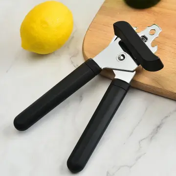 1pc Plastic Professional Kitchen Tool Safety Hand-actuated Can Opener Side  Cut Easy Grip Manual Opener