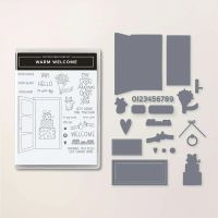 Warm Welcome Clear Stamps and Metal Cutting Dies Sets for DIY Craft Making Greeting Card Scrapbooking Decoration