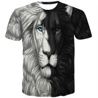 Fierce Lion เสื้อยืดผู้ชาย 3D ฤดูร้อนเทรนด์เย็น Street Wear พิมพ์เสื้อยืดบวกขนาดแขนสั้นด้านบนผู้หญิงเสื้อผ้า XS-5XL