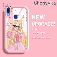 เคส Chenyyka สำหรับ VIVO Y95 Y91 Y91i ลายการ์ตูนสาวสวยเคสรูปโบว์มอนสเตอร์ตัวเล็กกันกระแทกทนต่อการขีดข่วนเคสโทรศัพท์โปร่งใสฝาครอบป้องกันเลนส์กล้องถ่ายรูป TPU ซิลิกาเจล