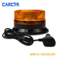 CARCTR ไฟไฟแฟลช36LED บนหลังคารถเตือนฉุกเฉินแฟลช12V-24V สีแดงสีน้ำเงินเหลือง36W ไฟแฟลชรถยนต์หมุนหลังคารถ