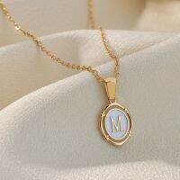 【YF】☊✵  New Initial Enamel A-z Drip Technology Necklace Exquisite Pendant Banquet Fashion Jewelry