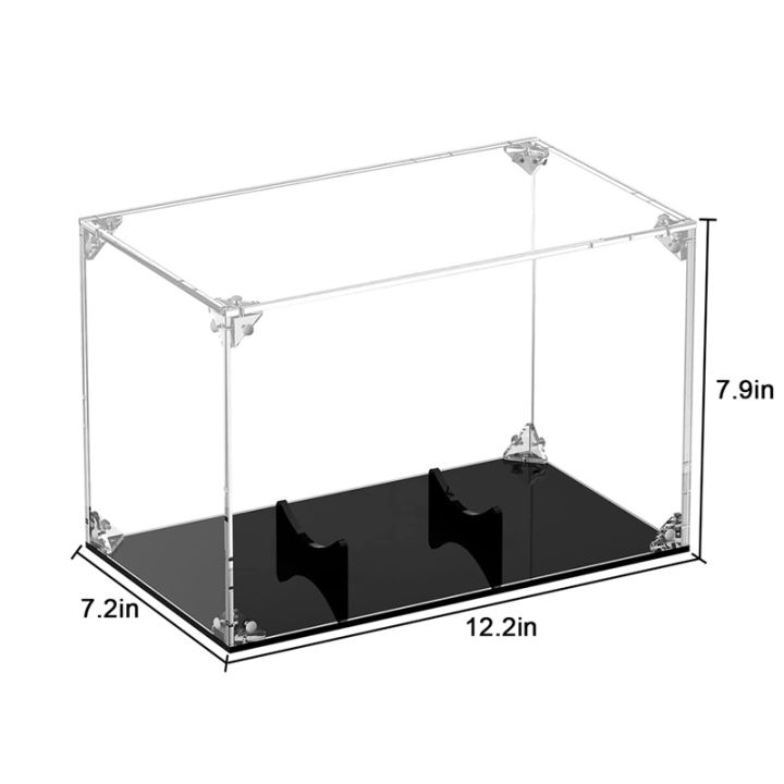 football-display-case-acrylic-football-holder-with-lid-and-black-base-clear-football-boxes-with-ball-holder
