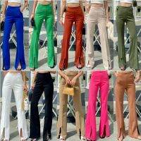 Cassandra High Waist Pants กางเกงรุ่นใหม่ขาม้านิดๆ เอวสูงปิดสะดือซิปข้างทรงเกาหลี เนื้อผ้าพรีเมี่ยมสวย ดีเทลปลายขาผ่าหน้า