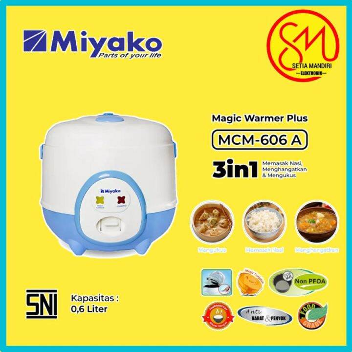 MIYAKO RICE COOKER MINI MCM606A MCM606 Magic Com 0.6 Liter 3in1 350 Watt MCM 606a 606b SBC