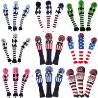 ☼✐□ 3 ชิ้น/เซ็ตถัก Pom Pom ถุงเท้าครอบคลุม 1-3-5 ไม้กอล์ฟ Headcover สำหรับ Golf Dirver/Fairway Golf Club Headcovers