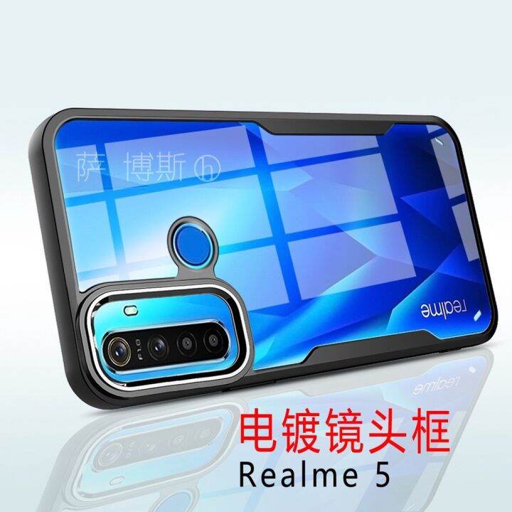 case-realme5-5i-5s-เคสหลังใส-เคสกันกระแทก-เคส-realme5-เคสขอบนิ่มหลังแข็ง-เคสpc-tpu-ส่งจากไทย