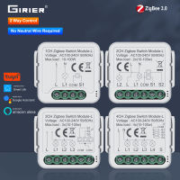 GIRIER Tuya ZigBee 3.0โมดูลสวิตช์ไฟอัจฉริยะไม่ต้องใช้สายไฟที่เป็นกลางทำงานร่วมกับ Alexa Home รองรับการควบคุม2ทาง