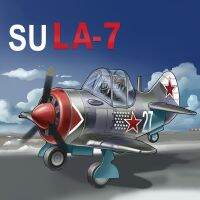 ชุดสร้างแบบจำลองประกอบเครื่องบินรบน่ารักเครื่องบินโซเวียต LA-7รุ่นโมเดลสู้ DIY 107