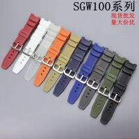 ⌚ Watch strap accessories ทางเลือกของสายปีนเขา Casio 3157 SGW-100-1V 3166 SGW-200 สร้อยข้อมือซิลิโคนกีฬา 12