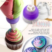 ₪ Icing Piping Bag Nozzle Converter 3 Hole 3 Color Cream Coupler Cake Decor Tool For Cupcake Fondant Cookie Baking Tri-color