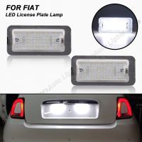 2ชิ้นไฟป้ายทะเบียน LED สำหรับ Fiat 500 Abarth 500 500C 695 595 6000K Xenon ความสว่างมากสีขาวไม่มีข้อผิดพลาดไฟส่องทะเบียนรถ