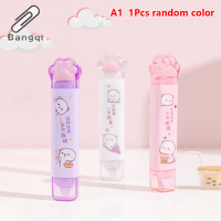 Bangqi เทปแก้คำผิดแบบสุ่มสีรุ้งหัวคู่เครื่องเขียนน่ารักสร้างสรรค์อุปกรณ์การเรียน5มม. x 4ม. 5มม. x 3ม.