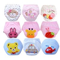 Kids Cotton Training Pants Panties Baby Diapers Reusable Cloth Diaper Nappies Washable Underwear Infants Children Nappy Changing Cloth Diapers