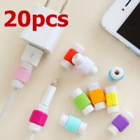 20 Pcs Data Line USB Charging Cable Earphone Cord Saver Protector Protection Cover for iPhone iPad Mobile Phone Tablet Cable Random Color