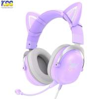 HEADSET ONIKUMA X11 (PURPLE) RGB Gaming (USB+3.5mm.)หูฟังแมว