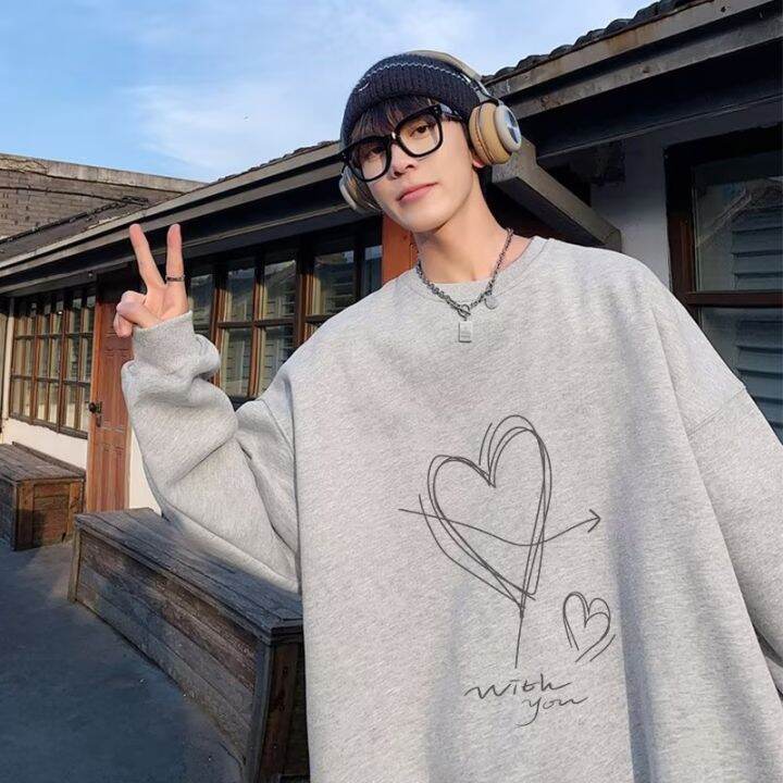 asrv-เสื้อฮู้ดชาย-เสื้อมีฮู้ดผู้ชาย-hoodie-เสื้อกันหนาว-ผู้ชาย-เสื้อยืดแขนยาวสำหรับผู้ชาย-เสื้อยืดพิมพ์ลาย-love-แขนยาวเสื้อกีฬาคอกลมไซส์ใหญ่