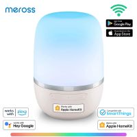 Meross HomeKit Smart Ambient Light WiFi LED Night Light for Bedroom Dimmable Bedside Lamp Work with Siri Alexa Google Assistant Night Lights