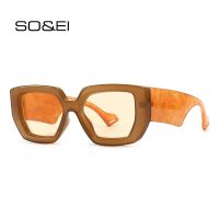 SO amp;EI Fashion Oversized Polygon Square Women Luxury Sunglasses Retro Brand Designer Colorful Shades UV400 Men Sun Glasses