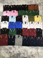 FREDPERRY เสื้อยืดแขนสั้นสำหรับผู้ชาย,เสื้อยืดส่วนของเสื้อโปโลแขนสั้นมีการปักผ้าฝ้ายลำลองเครื่องมือทางธุรกิจตามสั่ง