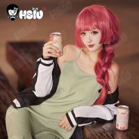 Hiroi Kikuri Cosplay Wig Anime Bocchi The Rock Cosplay HSIU 65CM Dark Red One-Sided Ponytail Long Hair Fibre Wig+Wig Cap