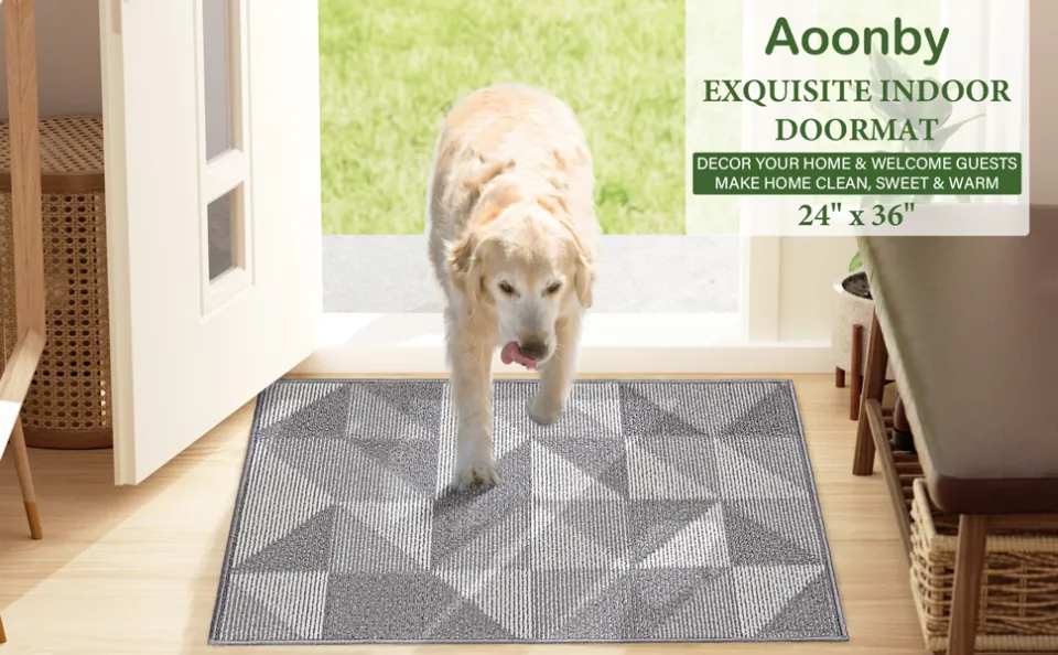 Door Mat Indoor Dirt Trapper Mats Non-Slip Rug Rubber Backing Front Back  Door Dog Door Mat Super Absorbent Floor Mat Machine Washable