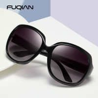 FUQIAN nd Design Elegant Polarized Oversized Round Sunglasses Women Simple Fashion Big Plastic Ladies Sun Glasses UV400