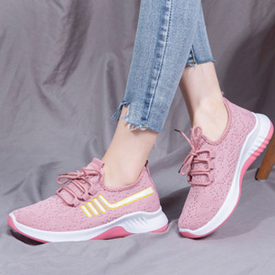 KAIDEWEMAK ส่งเร็ว🚚🚚🚚 รองเท้าวิ่งแบบลำลองของผู้หญิง,รองเท้าผ้าใบผูกเชือกแฟชั่นระบายอากาศได้เป็นอย่างดีรองเท้าผ้าใบผู้หญิง