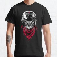 Funny Adventurer Cat Motorcycle Helmet Mens T Shirts Short Sleeve New Unisex Top Tees Couple Clothes Tshirts For Men Tee Shirt S-4XL-5XL-6XL