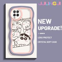 Jlingji เคส M22กาแลคซี A22 4G A22 5G เคสมือถือกันกระแทกแบบใสนิ่มลายเครยอนชินจังสุดสร้างสรรค์เคสโปร่งใสลายกล้องถ่ายรูปเรียบง่ายปลอกอ่อนโยนฝาครอบป้องกัน