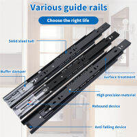 CXHIIA Hot Sale 45Mm 10-24" Black Galvanized Ball Bearing Drawer Slide Rail Suitable For Furniture Drawers, 1 Pair 2 Pieces