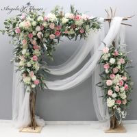 Hortensia Rosa De Lujo Hoja De Sauce Eucalipto Verde Hilera ฟลอเรสเดอเทียม Arreglo Decorión Arco De Boda Flor Gancolte Para Esquina [ดอกไม้ประดิษฐ์ร้อน688]