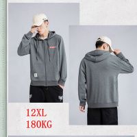 ผู้ชายขนาดใหญ่ Hoodie 12xl 180กก. เสื้อกันหนาว Plus ขนาด5XL 6xl 7XL 8xl 10xl 11xl แขนยาวหลวมกระเป๋า Hip Hop กีฬาสีดำ