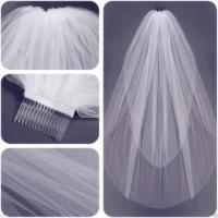 New 2T White Ivory Bridal Elbow Length Cut Edge Wedding Veil 75CM With Comb Soft Tulle Bride Veils Hair Accessories