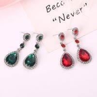 Bridal Earrings Fashion Shiny Water Drop Crystal Earrings Womens Versatile Water Drop Earrings Ear Studs Long Decoration