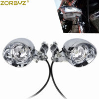 ZORBYZ ใหม่ Chrome รถจักรยานยนต์ LED Bullet ผ่าน Spot Fog Light Roll Cage Guard Bar Tube Mount cket Clamp