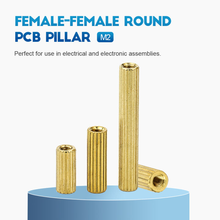 nindejin-10-50ชิ้นกลมทองเหลืองสเปเซอร์แบบสเปเซอร์แบบพิมพ์-m2สเปเซอร์ตัวเมียสำหรับเมนบอร์ด-pcb-แผงวงจรพิมพ์