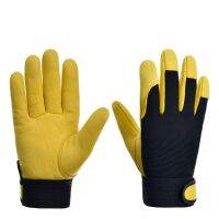 1Pair Pigskin Leather Gloves Wear Resistant Driving Working Repair Safe