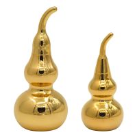 Feng Shui Decor Brass Copper Covered Gourd Wu Lou Hu Lu Chinese Lucky Charm Ancient Tai chi Daming Mantra Home Decoration Gift