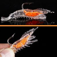 Equipment Fish Tackle Lure Bait 4 Shrimp colors Accessory Jigs Squid Fishing Bass Squid Luminous soft 3g-60mm Night [hot]3pcs/lot