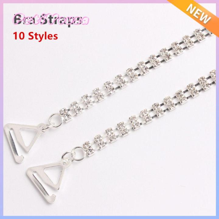 Women Silver Plated Metallic Sexy Rhinestone Bra Straps Lingerie  Accessories