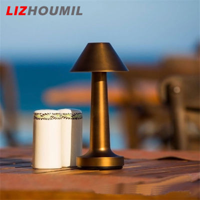 LIZHOUMIL ไฟตกแต่งแบบไร้สายเซ็นเซอร์สัมผัสไฟตอนกลางคืนชาร์จใหม่ได้โคมไฟตั้งโต๊ะสไตล์วินเทจ