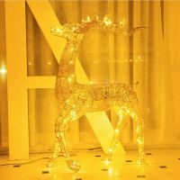 【LZ】◈﹍卐  40cm natal veados carrinho ornamentos ouro rena trenó decorações de natal para casa presentes natal ano novo decoração da festa noel 2023