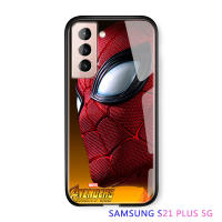 UCUCเคสมือถือ เคสโทรศัพท์ เคสSamsung Galaxy S21 + 5G กรณี Samsung S21Plus Marvel เคสโทรศัพท์สำหรับชายสำหรับ Man Spider Man Far From Home Soft Edge เคสมันวาวกระจกเทมเปอร์กลับเคสโทรศัพท์